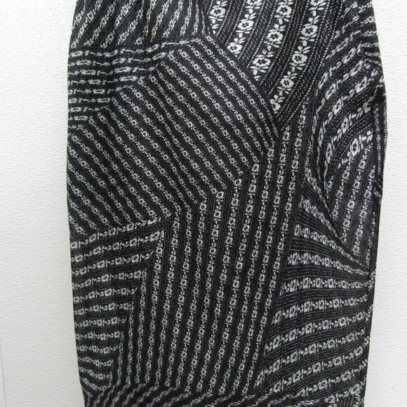 NEW TORY BURCH Womens Printed Silk Mesh Skirt Black Warped Lace size 14 - Picture 2 of 11